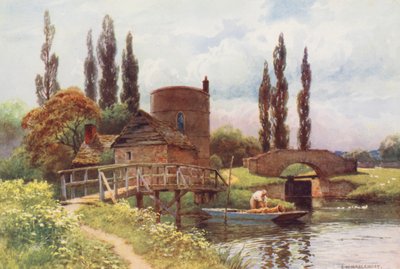 Themsen: Inglesham Round House (farvelitografi) af Ernest William Haslehust