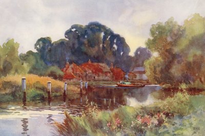 Themsen: Pangbourne (farvelitografi) af Ernest William Haslehust