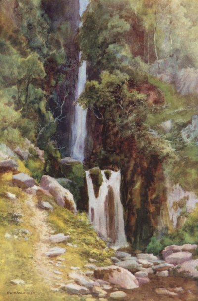 Scale Force, Crummock Water (farve litho) af Ernest William Haslehust