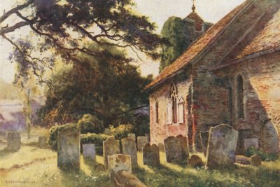 St. Martins Kirke (farve litho) af Ernest William Haslehust