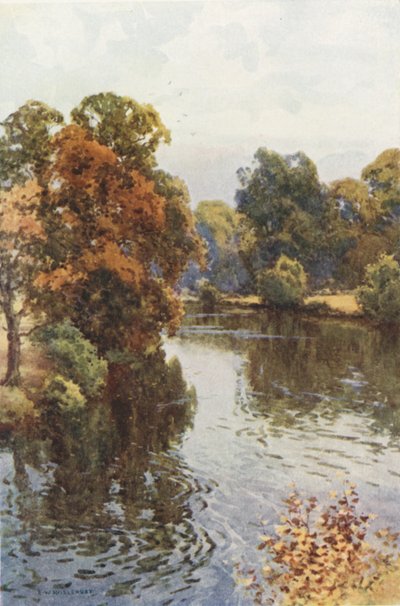 The Dee at Eaton (farve litho) af Ernest William Haslehust