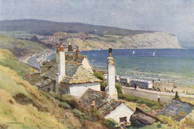 The Fine Sweep of Swanage Bay (farvemedlemmer) af Ernest William Haslehust