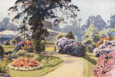 The Winter Gardens, Bournemouth (farve litho) af Ernest William Haslehust