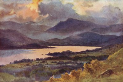 Windermere fra Orrest Head (farve litho) af Ernest William Haslehust