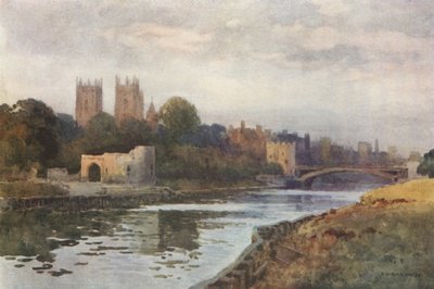 York fra Ouse (farve litho) af Ernest William Haslehust