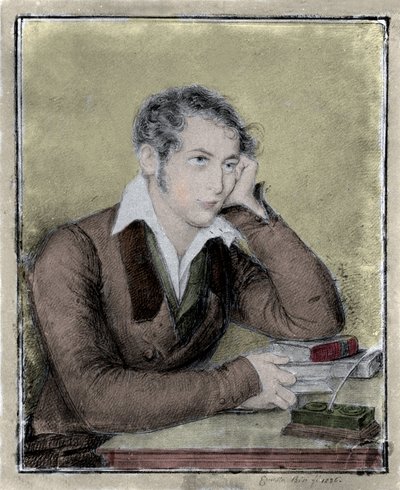 Risorgimento: portræt af patrioten, filosoffen, den politiske tænker Carlo Cattaneo (1801-1869) tegning af Ernesta Bisi af Ernesta Legnani