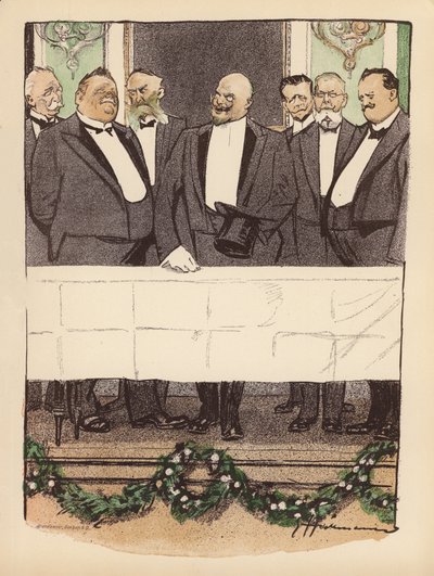 Illustration til Berliner Balle von Rideamus (farvelitografi) af Ernst (after) Heilemann