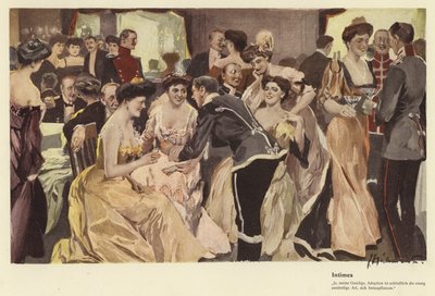 Intimes (farve litho) af Ernst (after) Heilemann