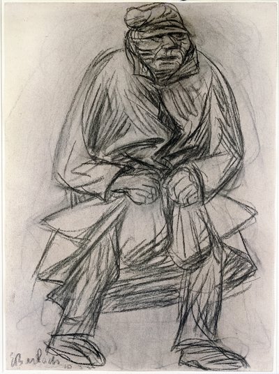Figur af en tigger. Tegning af Ernst Barlach (1870-1938) New York Museum of Modern Art af Ernst Barlach