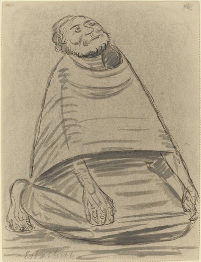 Mand knælende, 1916. af Ernst Barlach