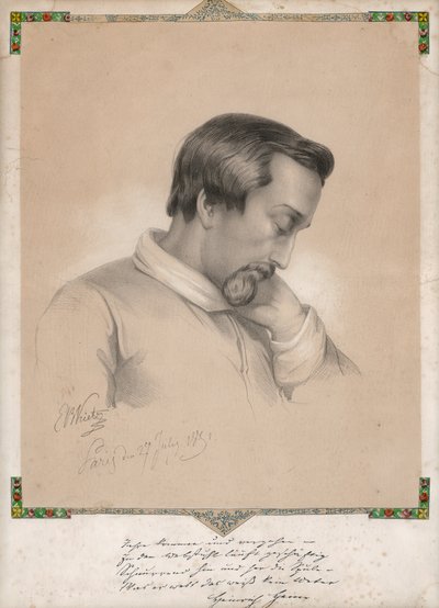 Julius Ernst Benedikt Kietz, portræt af Heinrich Heine af Ernst Benedikt Kietz