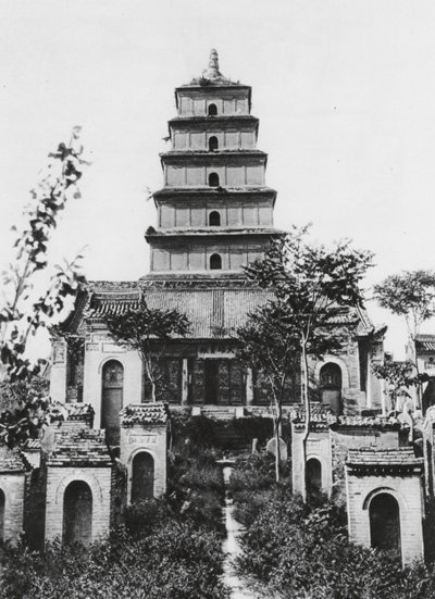 Sianfu, Ta yen ta, Shensi, den store vildgåsepagode (s/h-foto) af Ernst Boerschmann
