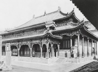 Wu tai shan, Hien tung sze, Shansi, den store bedesal (s/h-foto) af Ernst Boerschmann
