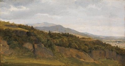 Tysk landskab med udsigt mod en bred dal, ca. 1829-30. af Ernst Christian Frederik Petzholdt