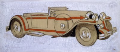 En illustration, der viser en Delage fra 1924 med karosseri af Letourneur et Marchand af Ernst Deutsch Dryden