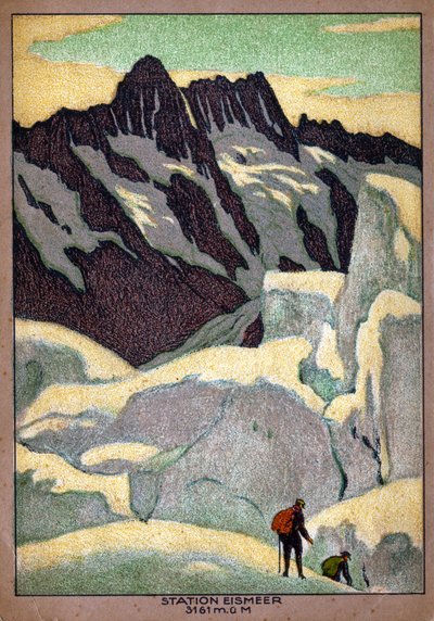 Gletscheren i Grindelwald (Ischmeer) i de schweiziske alper. ca. 1920-30 (illustration) af Ernst Emil Schlatter