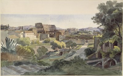 Udsigt over Forum Romanum med Colosseum mod Lateranet af Ernst Fries