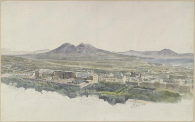 Udsigt over Napoli med Pompeji mod Vesuv af Ernst Fries