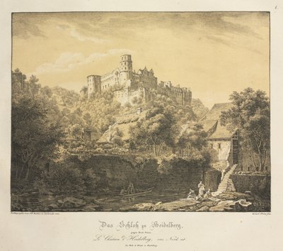 Seks udsigter over Heidelberg Slot: østpå, 1820. af Ernst Fries