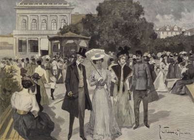 Foran Musikpavillonen i Franzensbad af Ernst Heilemann
