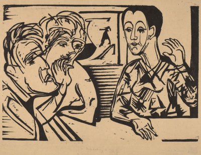 Samtale, 1929. af Ernst Ludwig Kirchner