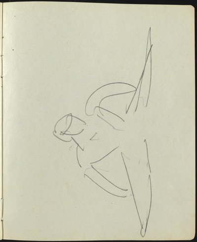 Dansere og udøvende side fra en skitsebog, ca. 1911. af Ernst Ludwig Kirchner