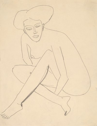 Dodo siddende, 1910. af Ernst Ludwig Kirchner