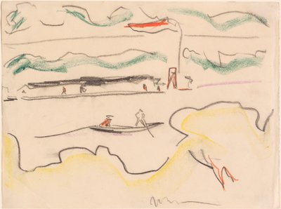 Elbenlandskab nær Dresden, 1909. af Ernst Ludwig Kirchner