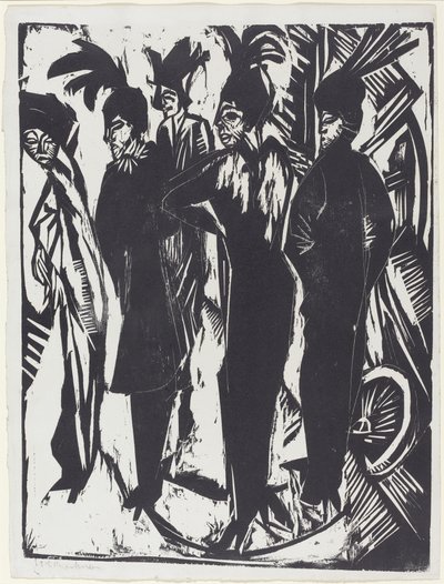 Fem kvinder på gaden, 1914. af Ernst Ludwig Kirchner