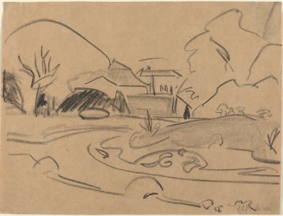Gangstier og pavillon i Dresden Grosser Garten, ca. 1909. af Ernst Ludwig Kirchner