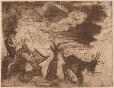 Geder og skyer, 1919. af Ernst Ludwig Kirchner