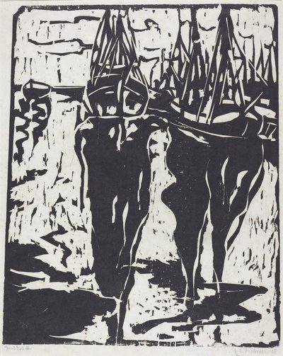 Havnescene, 1908. af Ernst Ludwig Kirchner