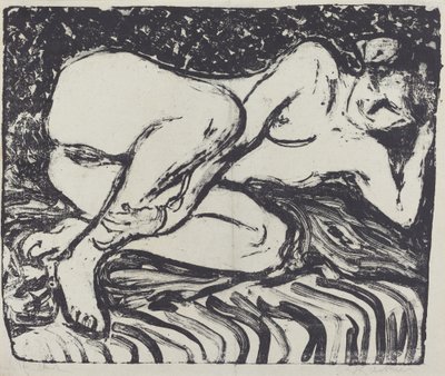 Liggende nøgen, 1907. af Ernst Ludwig Kirchner