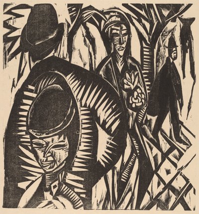 Gadescene efter regnen, 1914. af Ernst Ludwig Kirchner