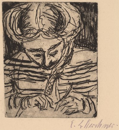 Ung pige tegning, 1906. af Ernst Ludwig Kirchner