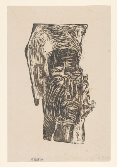 Portræt af en ukendt mand af Ernst Ludwig Kirchner (signed by artist)