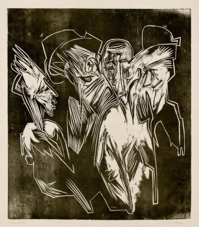 Absalom og hans rådgivere af Ernst Ludwig Kirchner
