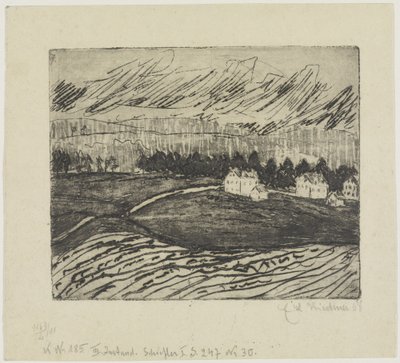 Marker og huse i Erzgebirge af Ernst Ludwig Kirchner