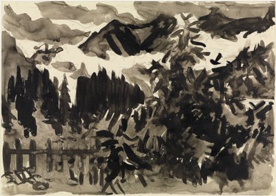 Alpelandskab (tåge i bjergene) af Ernst Ludwig Kirchner