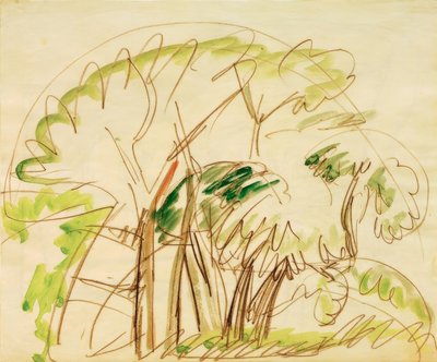 Trælund på Femern af Ernst Ludwig Kirchner