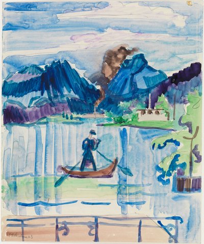 Bjergsø med roer af Ernst Ludwig Kirchner