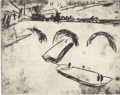 Bro på kronprinsdæmningen (Brucke am Kronprinzen Ufer) af Ernst Ludwig Kirchner