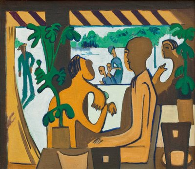 Brune figurer i en café, 1928-1929 af Ernst Ludwig Kirchner