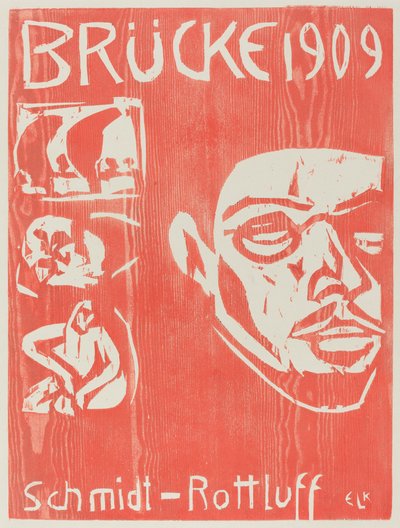 Forside til den fjerde årbog af kunstnergruppen Brucke af Ernst Ludwig Kirchner