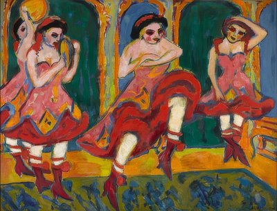 Czardastänzerinnen. 1908-20 af Ernst Ludwig Kirchner