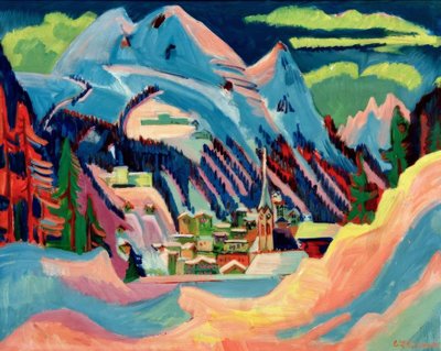 Davos om vinteren af Ernst Ludwig Kirchner