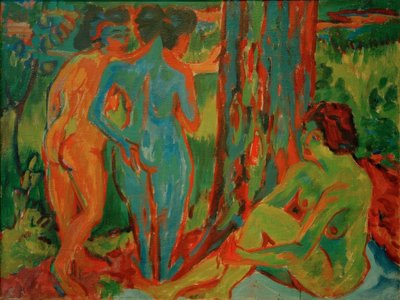 Tre nøgenbilleder i skoven af Ernst Ludwig Kirchner