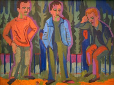 Tre kunstnere: Hermann Scherer, Kirchner, Paul Camenisch af Ernst Ludwig Kirchner