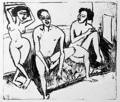 Tre sorte nøgenbilleder af Ernst Ludwig Kirchner