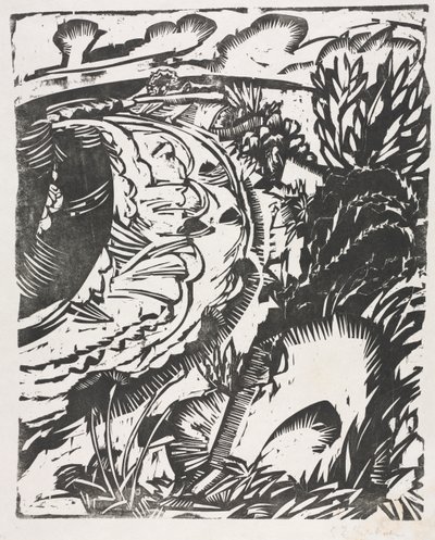 Klitlandskab med en buet bugt af Ernst Ludwig Kirchner
